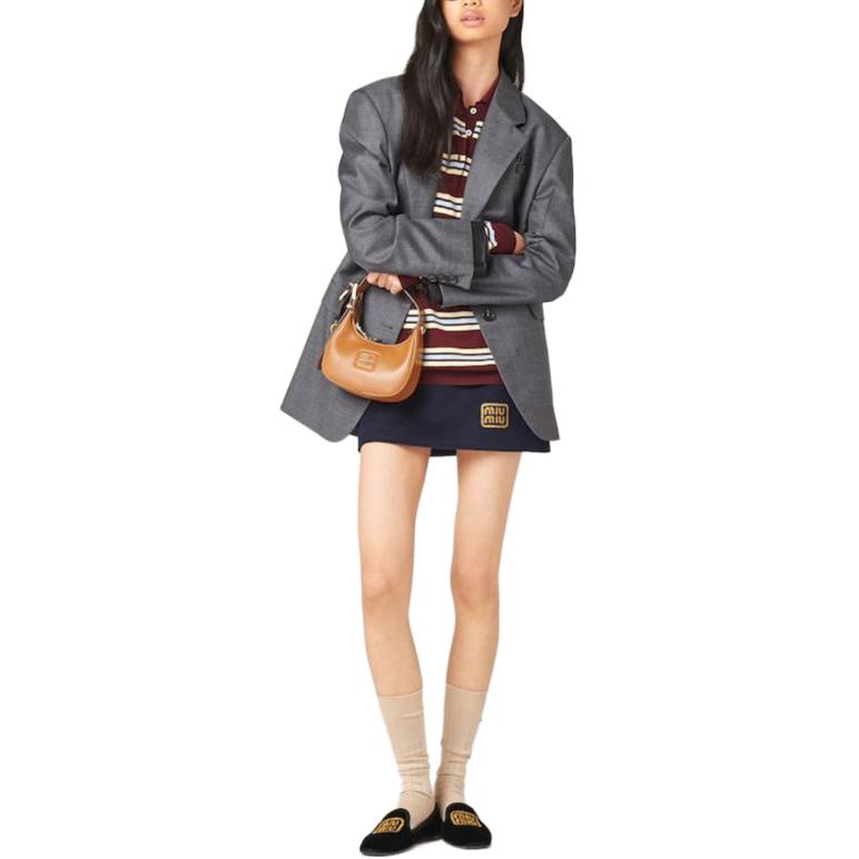 Lookbook (W) ミュウミュウ ベルベット ミニスカート ローライズ カジュアル ブルー ホリデー MG2149-125Q-F0008-S-OOO