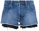 Order (Women) MIU MIU Washed Denim Frayed Hem Button Shorts Women - Blue Jeans GWP449-12IK-F0008