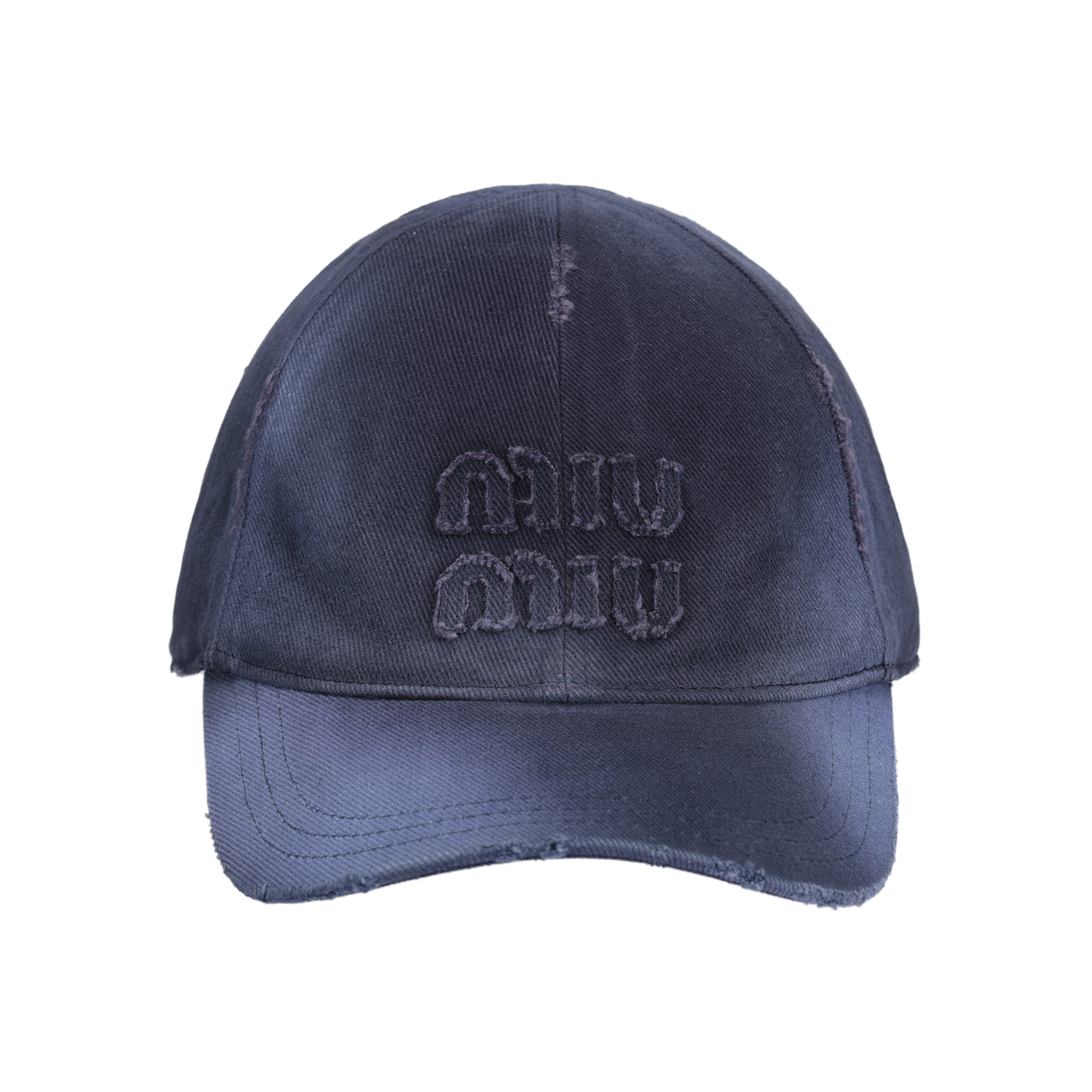 (Women) MIU MIU Washed Fabric Blue  Baseball Cap 5HC2742CRZ