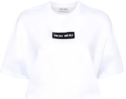 (Women) MIU MIU White FW23 Oversized Letter Knit Short Sleeve T-Shirt. MJN385-14AT-F0009-S-232 (Women) MIU MIU White FW23 Oversized Letter Knit Short Sleeve T-Shirt. MJN385-14AT-F0009-S-232