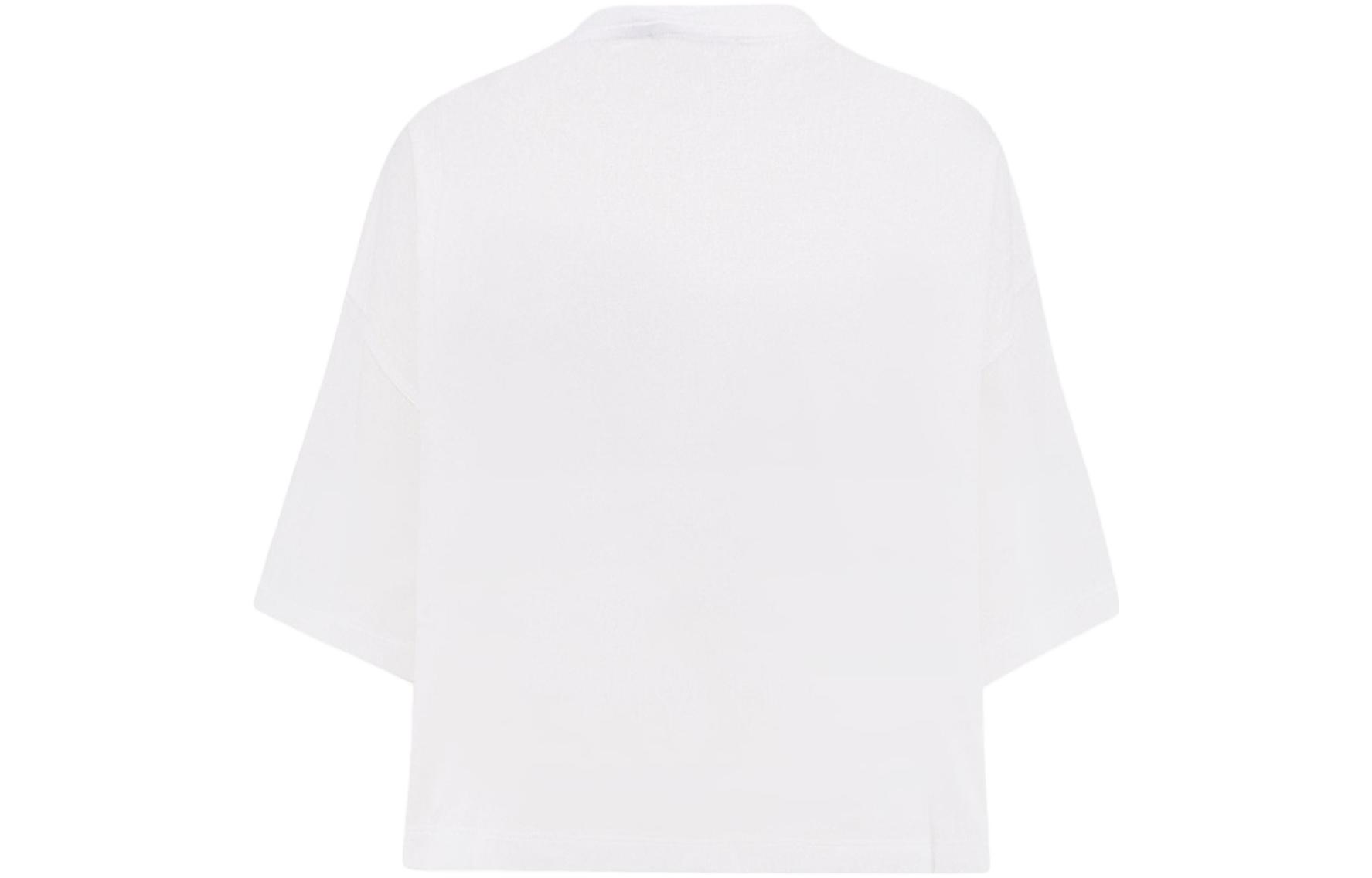 Lookbook (Women) MIU MIU White FW23  Oversized Letter Knit Short Sleeve T-Shirt. MJN385-14AT-F0009-S-232