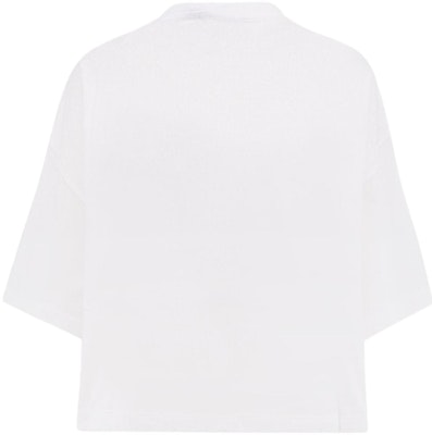 (Women) MIU MIU White FW23 Oversized Letter Knit Short Sleeve T-Shirt. MJN385-14AT-F0009-S-232 Lookbook (Women) MIU MIU White FW23 Oversized Letter Knit Short Sleeve T-Shirt. MJN385-14AT-F0009-S-232