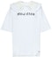 Order (W) MIU MIU 白色蕾絲領短袖Logo上衣。 MJN237-1XE0-F0009