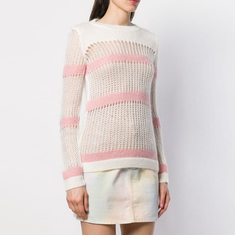 Purchase (W) MIU MIU 白色馬海毛長袖圓領毛衣 MML239-1SA3-F0PJZ