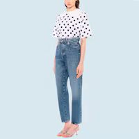 Lookbook (W) MIU MIU 白色印花針織短袖T恤 常規版型 MJN311-1ZF4-F0964