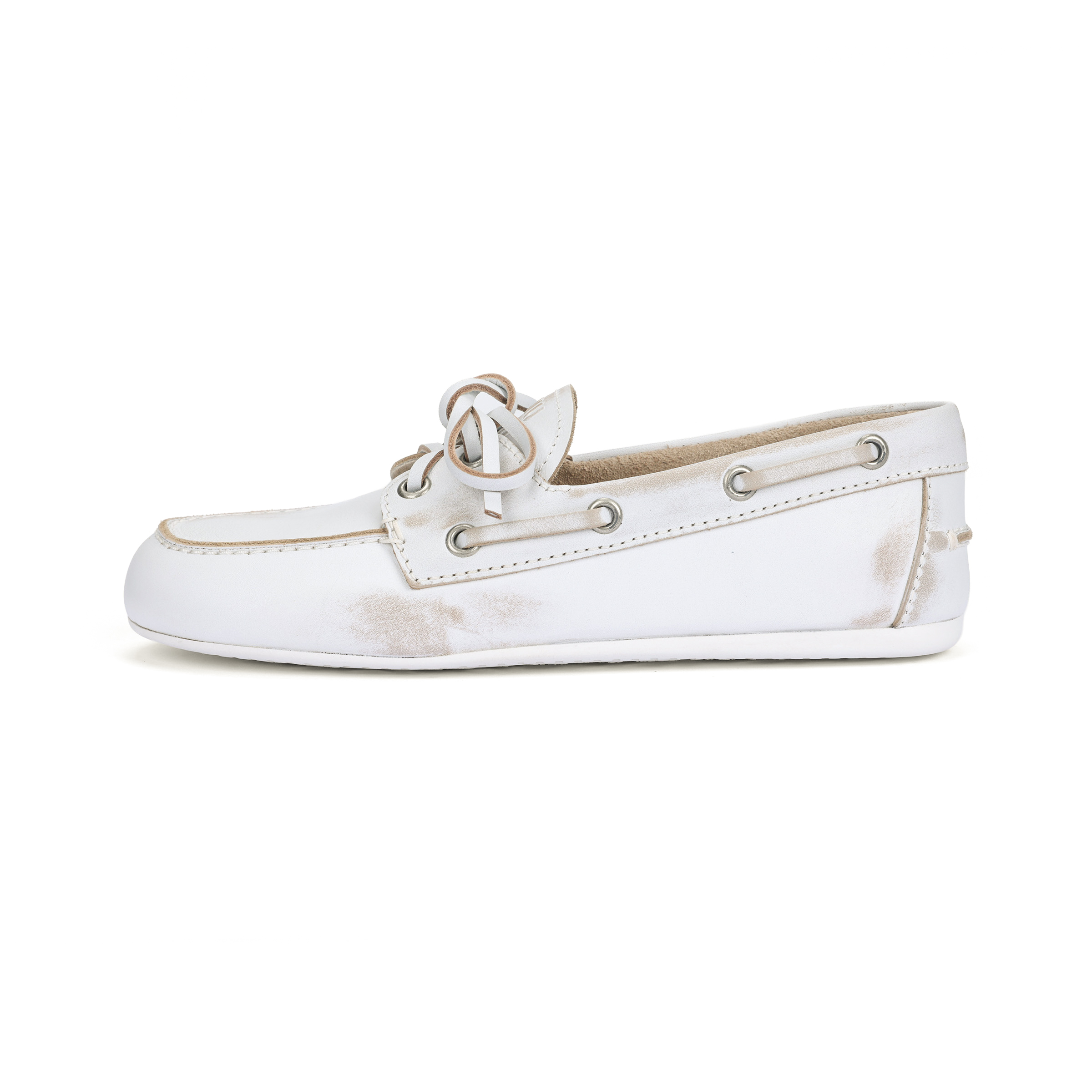 (Women) MIU MIU White Slip-On Round Toe Casual Shoes 5D123E_3F33_F0009_F005