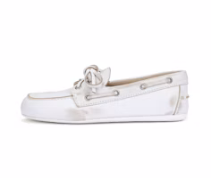 (Women) MIU MIU White Slip-On Round Toe Casual Shoes 5D123E_3F33_F0009_F005 (Women) MIU MIU White Slip-On Round Toe Casual Shoes 5D123E_3F33_F0009_F005