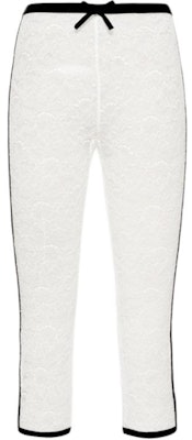 (Women) MIU MIU White Stretch Knit Lace Cropped Casual Pants. MJP229-2W0-F0009 Buy (Women) MIU MIU White Stretch Knit Lace Cropped Casual Pants. MJP229-2W0-F0009