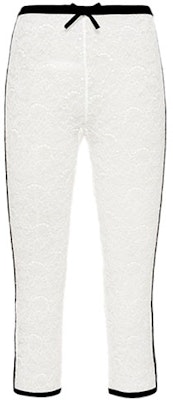 (Women) MIU MIU White Stretch Knit Lace Cropped Casual Pants. MJP229-2W0-F0009 Order (Women) MIU MIU White Stretch Knit Lace Cropped Casual Pants. MJP229-2W0-F0009