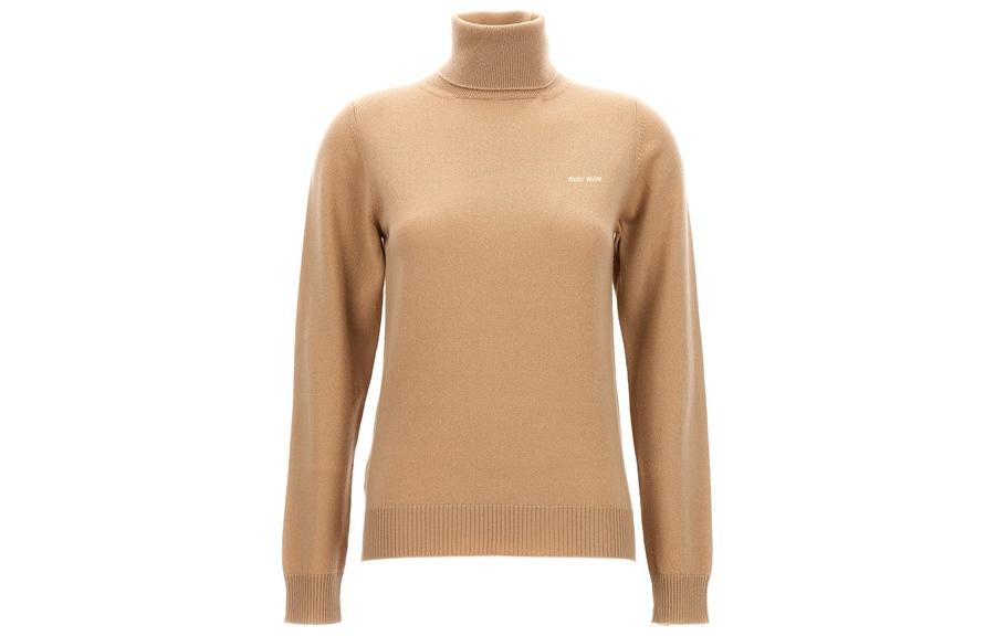 (Women) MIU MIU Women’s Beige Turtleneck Long Sleeve Sweater MMR425-13S1-F0627 圖 2