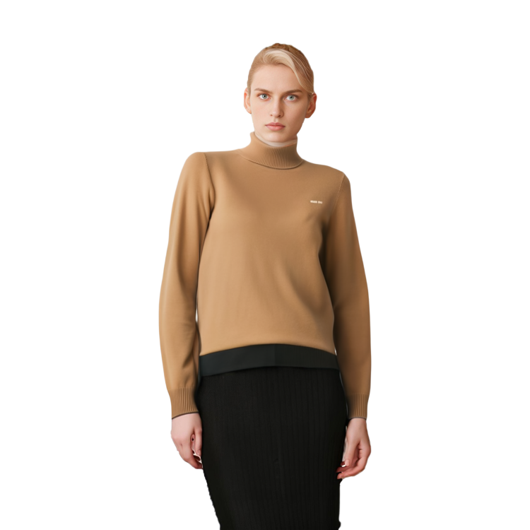 (Women) MIU MIU Women’s Beige Turtleneck Long Sleeve Sweater MMR425-13S1-F0627 圖 5
