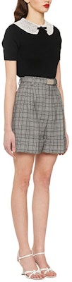 (W) MIU MIU Shorts Mujer Grises Cuadros Cintura Lazo Rectos Casual. MP1461-087-F0002 Purchase (W) MIU MIU Shorts Mujer Grises Cuadros Cintura Lazo Rectos Casual. MP1461-087-F0002