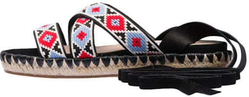 (Women) MIU MIU Woven Ribbon Sandals 'Red Blue' 5X040D_3L9G_F00C6_F_D025 (Women) MIU MIU Woven Ribbon Sandals 'Red Blue' 5X040D_3L9G_F00C6_F_D025