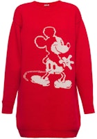 (Women) MIU MIU x Disney Mickey Mouse Red Knit Sweater Cartoon Long Sleeve Dress Women MMA709-1ZAN-F0011 (Women) MIU MIU x Disney Mickey Mouse Red Knit Sweater Cartoon Long Sleeve Dress Women MMA709-1ZAN-F0011