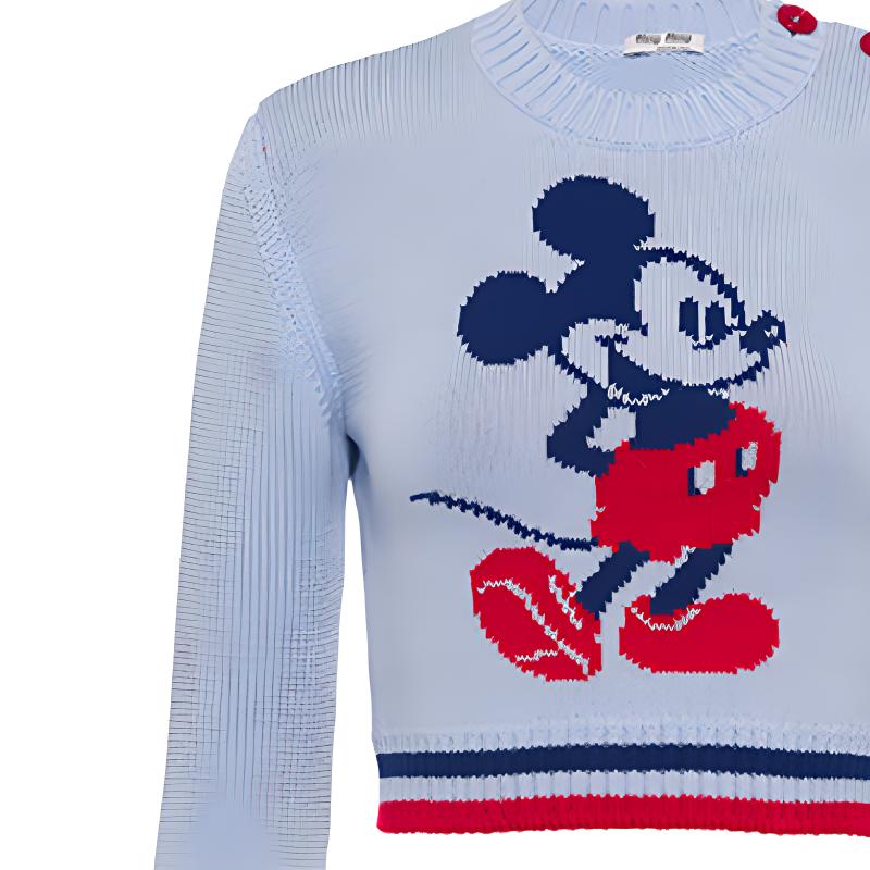Details for (W) MIU MIU x Disney 米老鼠羊毛针织衫 女士灰色毛衣. MML470-1Y5R-F0M10