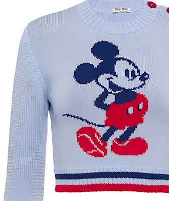 (W) MIU MIU x Disney 米老鼠羊毛针织衫 女士灰色毛衣. MML470-1Y5R-F0M10 Details for (W) MIU MIU x Disney 米老鼠羊毛针织衫 女士灰色毛衣. MML470-1Y5R-F0M10