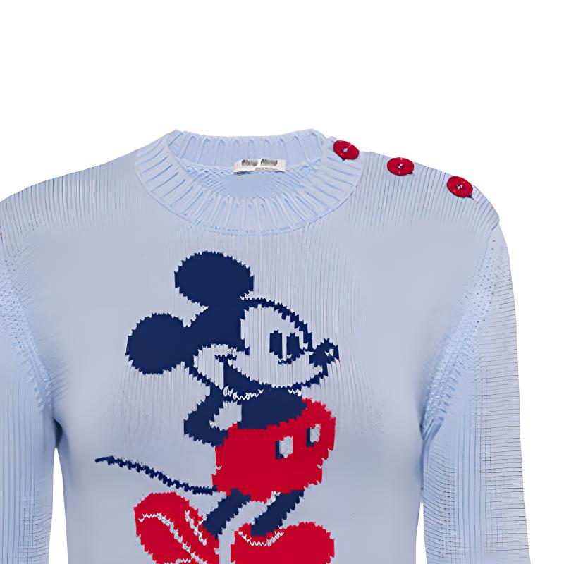 Sizing (W) MIU MIU x Disney 米老鼠羊毛针织衫 女士灰色毛衣. MML470-1Y5R-F0M10