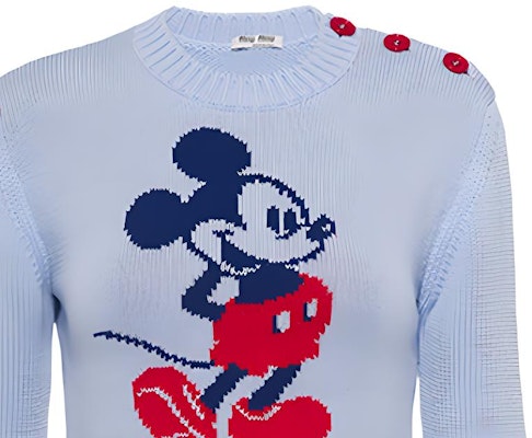 (W) MIU MIU x Disney 米老鼠羊毛针织衫 女士灰色毛衣. MML470-1Y5R-F0M10 Sizing (W) MIU MIU x Disney 米老鼠羊毛针织衫 女士灰色毛衣. MML470-1Y5R-F0M10