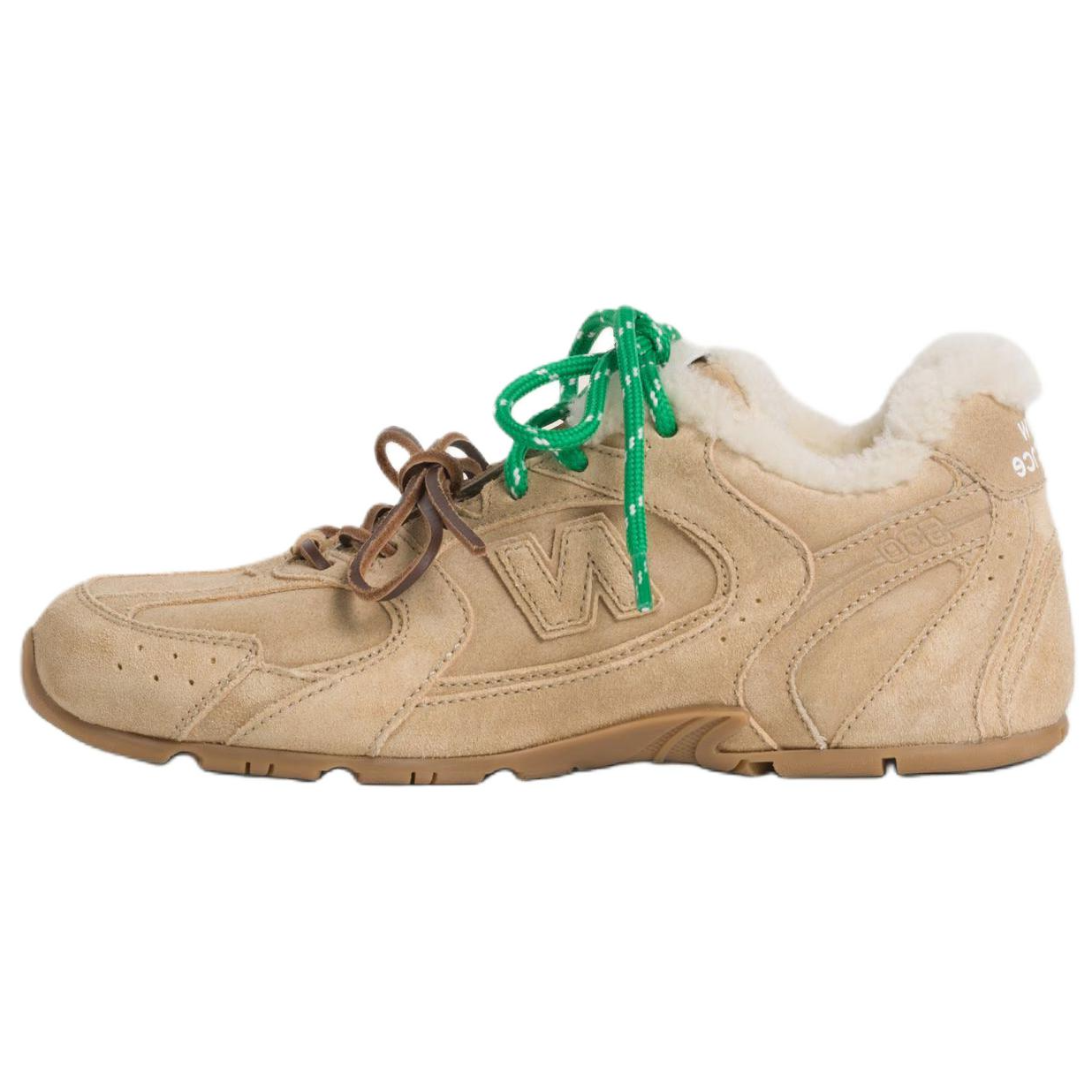 (Women) MIU MIU x New Balance 530 Beige Leather Casual Low-Top Sneakers 5E165E_X0O_F0379_F_DD05