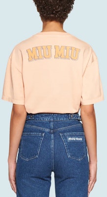 (W) MIU MIU Kuning Kaos Rajut Lengan Pendek Regular Fit Crewneck Katun MJN195-1WHU-F0075 Purchase (W) MIU MIU Kuning Kaos Rajut Lengan Pendek Regular Fit Crewneck Katun MJN195-1WHU-F0075