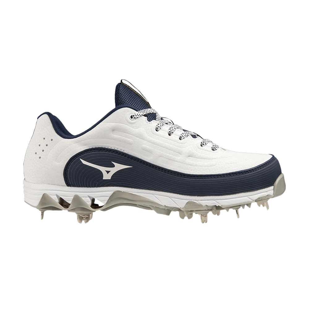(Women) Mizuno 9-Spike 8 Low 'White Navy'  320689-0051