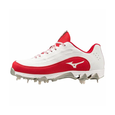 (W) Mizuno 9-Spike 8 Low 'White Red'