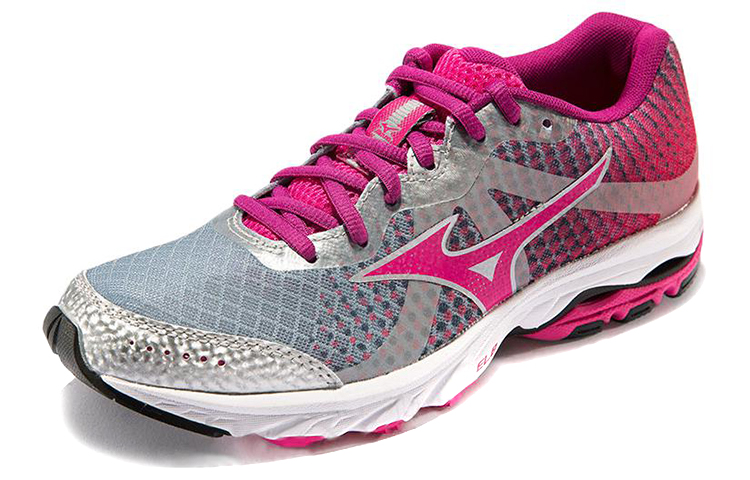 Order Mizuno Wave升降浪 外航耐磨跑步鞋 女款 銀玫紅白