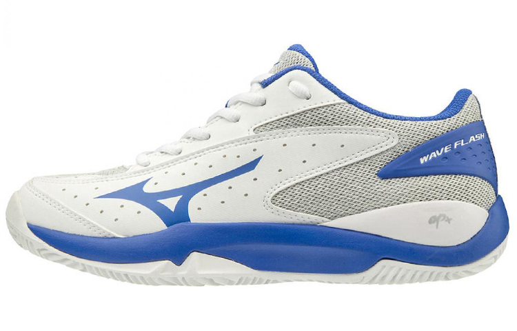 (W) 미즈노 웨이브 플래시 CC 화이트 블루 그레이 (Mizuno Wave Flash CC 화이트 블루 그레이 ...