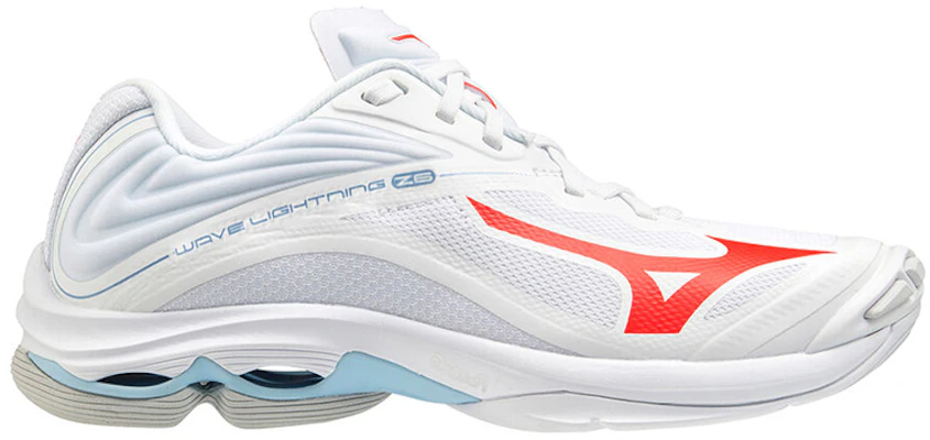 Mizuno Wave Lightning Z6 防滑耐磨排球鞋 女性款 白藍紅 Order Mizuno Wave Lightning Z6 防滑耐磨排球鞋 女性款 白藍紅