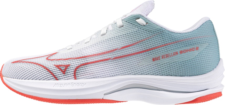 (Women) Mizuno Wave Rebellion Sonic 2 'White Cayenne Grey Mist' J1GD243021 Buy (Women) Mizuno Wave Rebellion Sonic 2 'White Cayenne Grey Mist' J1GD243021