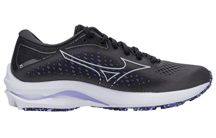 Order (W) 미즈노 웨이브 라이더 25 블랙퍼플 (Mizuno Wave Rider 25 Black Purple) J1GD210393
