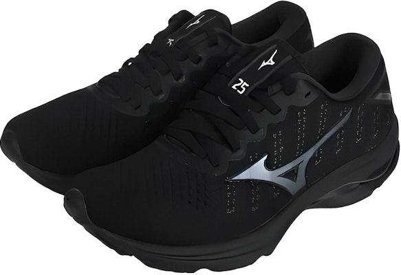 (W) Mizuno Wave Rider 25 Waveknit 'Hitam' J1GD217515 Lookbook (W) Mizuno Wave Rider 25 Waveknit 'Hitam' J1GD217515