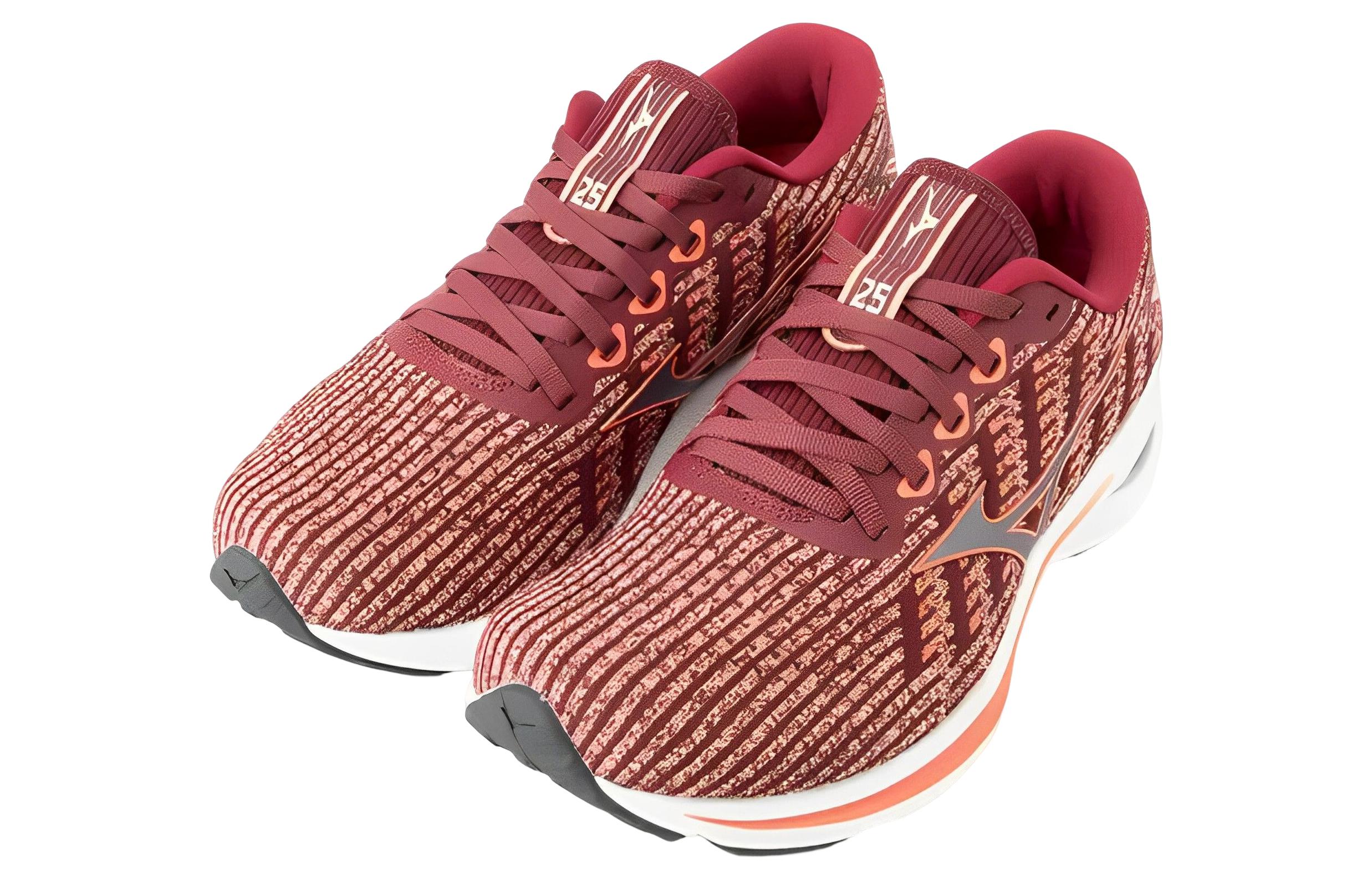 Lookbook (Women) Mizuno Wave Rider 25 Waveknit 'Comfort Red' J1GD217763