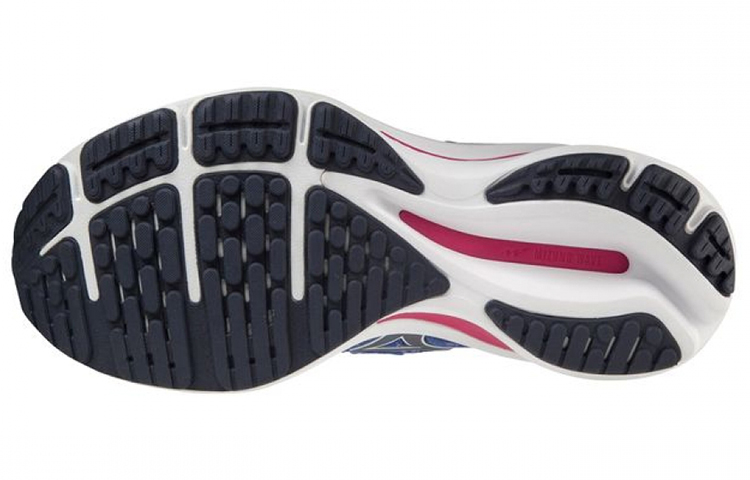 Lookbook (W) Mizuno Wave Rider 25 Waveknit Super Wide ''Blauw Wit'' J1GD217702