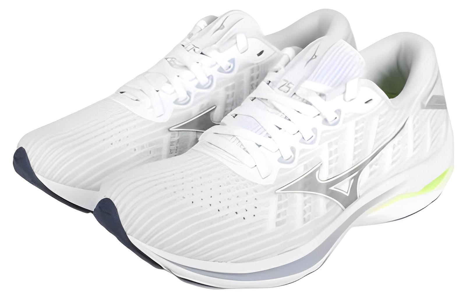 Lookbook (Women) Mizuno Wave Rider 25 Waveknit Super Wide 'Grey White'  J1GD217701