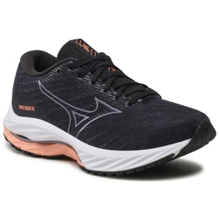 Shop Mizuno Wave Rider 26 耐磨輕便 低筒 跑步鞋 女款 粉黑