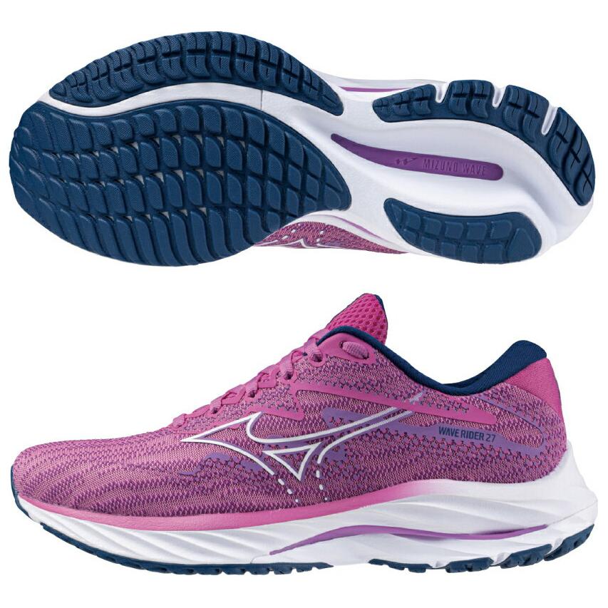Shop (Women) Mizuno Wave Rider 27 'Rosebud Navy Peony' J1GD230373