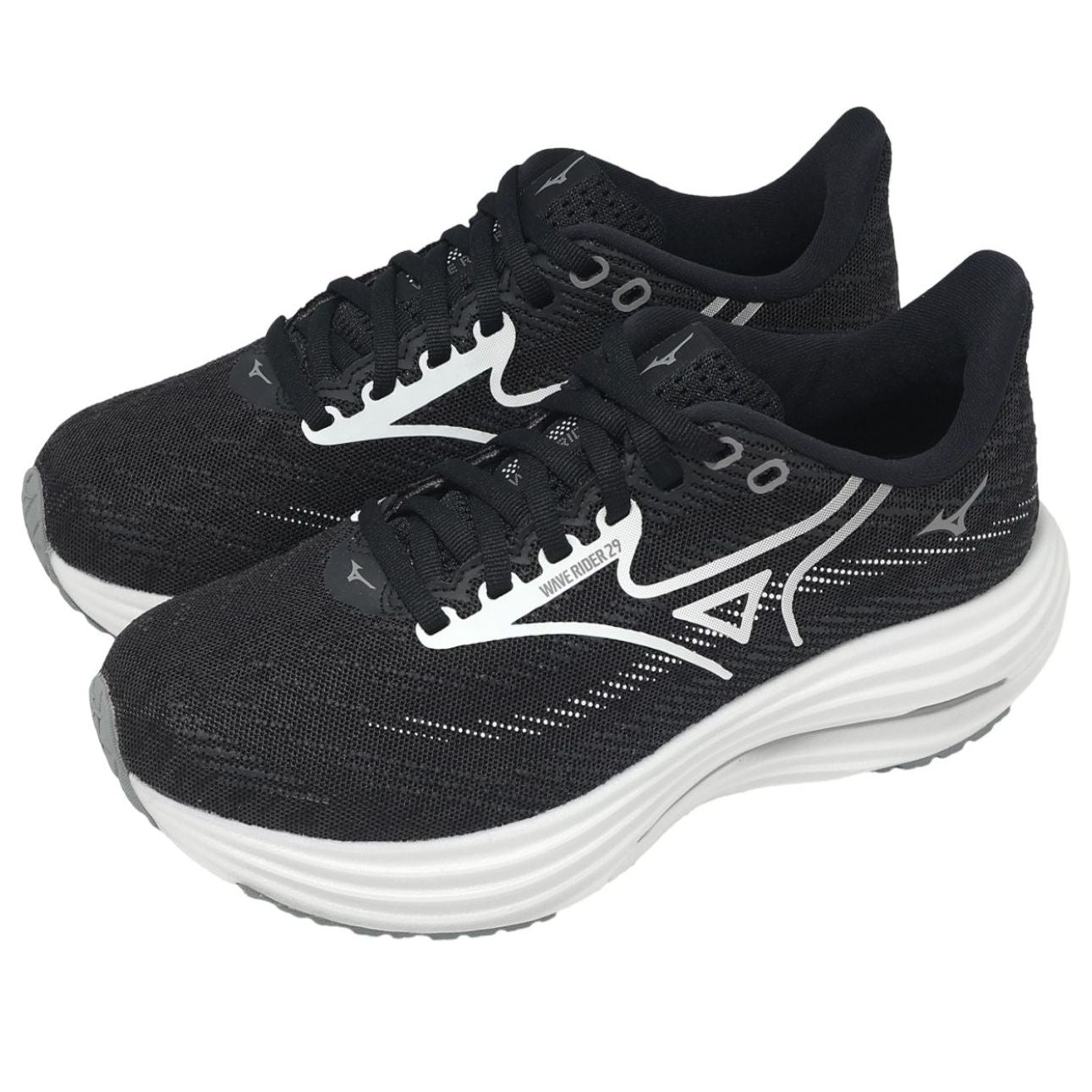 (W) Mizuno Wave Rider 29 Super Wide 'Black White' 圖 5