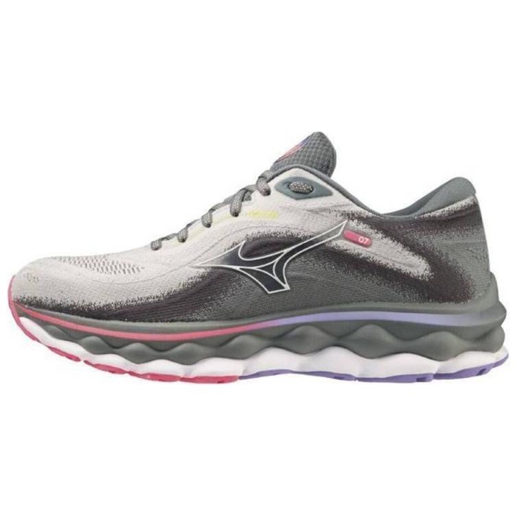 (Women) Mizuno Wave Sky 7 Super Wide 'Pearl Blue High-Vis Pink'  J1GD231221