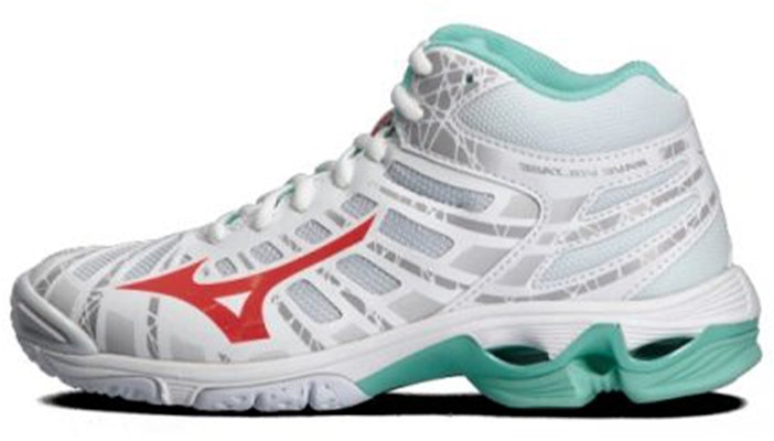 (Women) Mizuno Wave Voltage Mid 'White Green Red' V1GC196558 Buy (Women) Mizuno Wave Voltage Mid 'White Green Red' V1GC196558