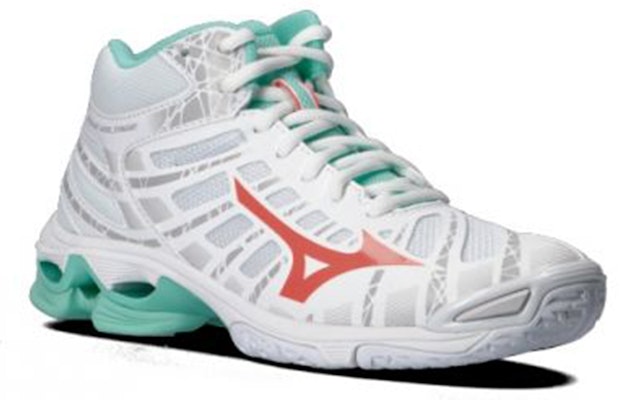 (Women) Mizuno Wave Voltage Mid 'White Green Red' V1GC196558 Lookbook (Women) Mizuno Wave Voltage Mid 'White Green Red' V1GC196558