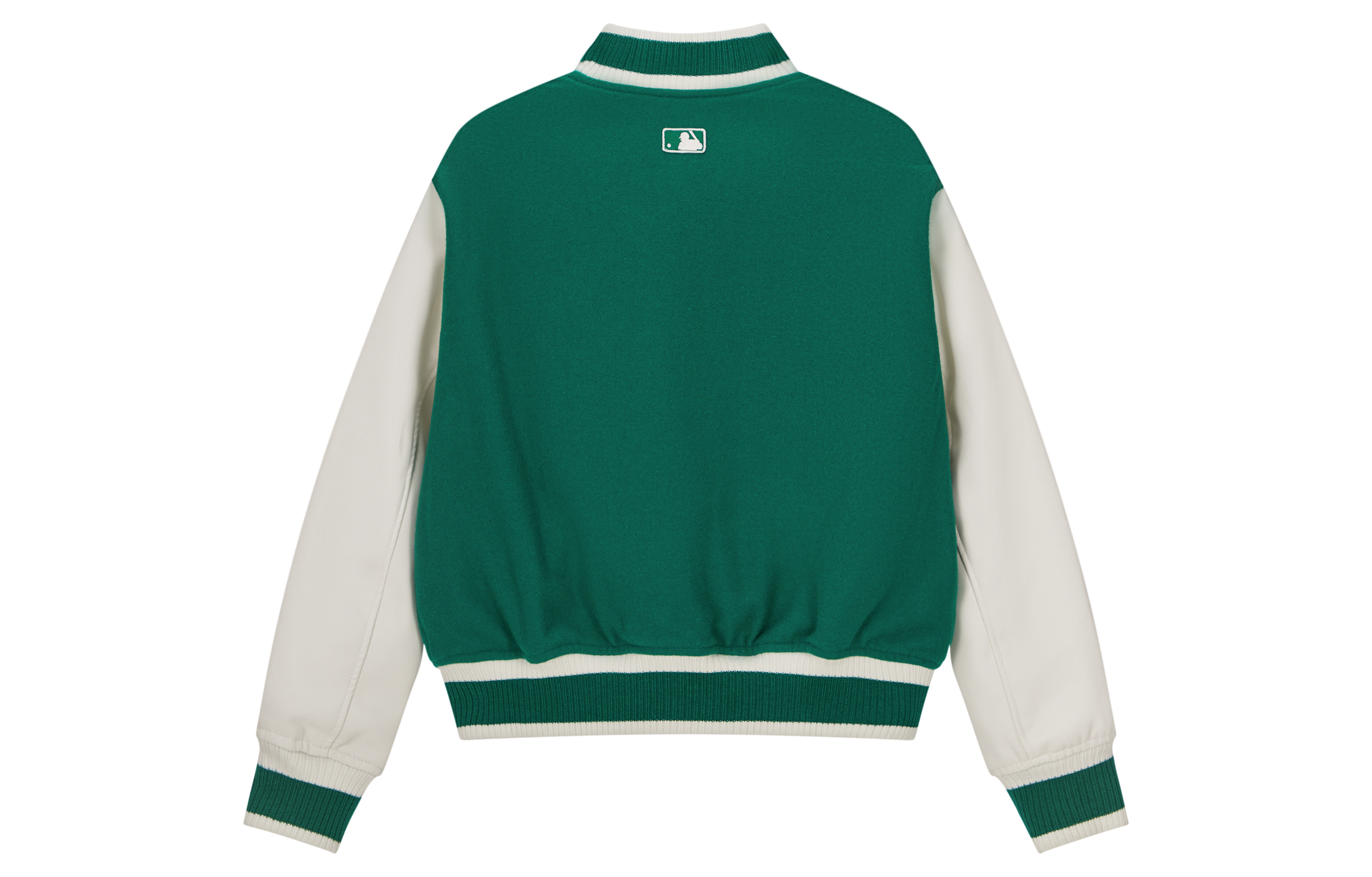 Lookbook (W) MLB 23FW Jaket Baseball Hijau Los Angeles Dodgers Gaya College. 3FJPV0134-07GNL