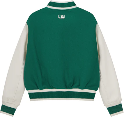 (W) MLB 23FW Jaket Baseball Hijau Los Angeles Dodgers Gaya College. 3FJPV0134-07GNL Lookbook (W) MLB 23FW Jaket Baseball Hijau Los Angeles Dodgers Gaya College. 3FJPV0134-07GNL