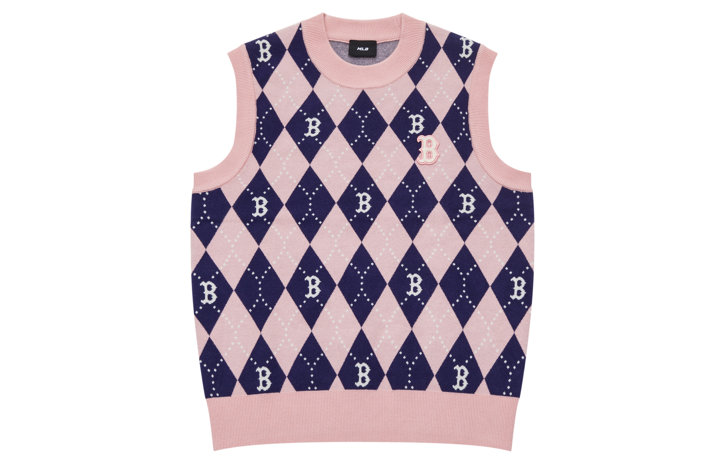 (Women) MLB 23FW Boston Red Sox Retro Letter Knit Vest Pink (). 3FKPM0334-43PKL