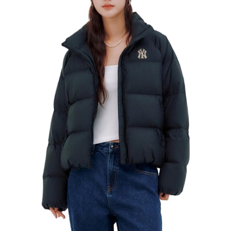 Shop (W) MLB 黑色純色高領長袖羽絨外套. 3FDJB0136-50BKS