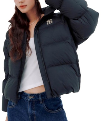 (W) MLB 黑色純色高領長袖羽絨外套. 3FDJB0136-50BKS Details for (W) MLB 黑色純色高領長袖羽絨外套. 3FDJB0136-50BKS