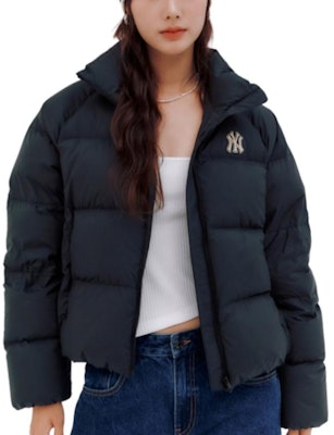 (W) MLB 黑色純色高領長袖羽絨外套. 3FDJB0136-50BKS Sizing (W) MLB 黑色純色高領長袖羽絨外套. 3FDJB0136-50BKS