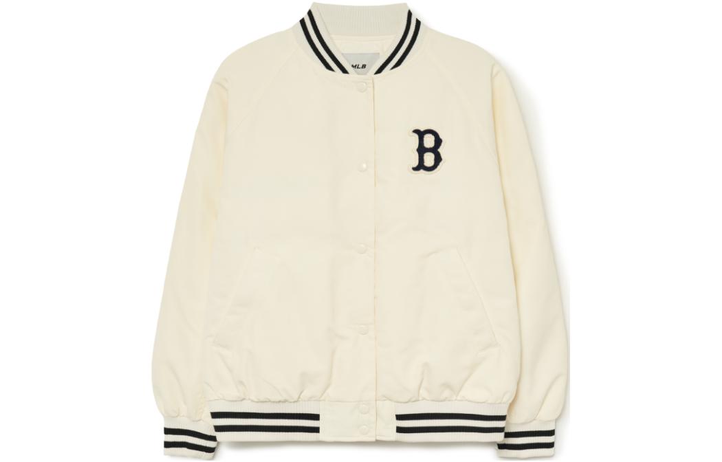 (Women) MLB  Cream Letter Striped Baseball Jacket Long Sleeve. 3FDJV0136-43CRD 圖 2