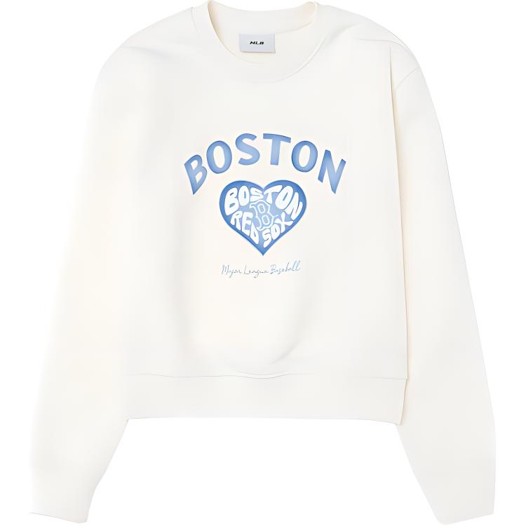 (Women) MLB  Cream Pullover Crewneck Long Sleeve Sweatshirt. 3FMTH1144
