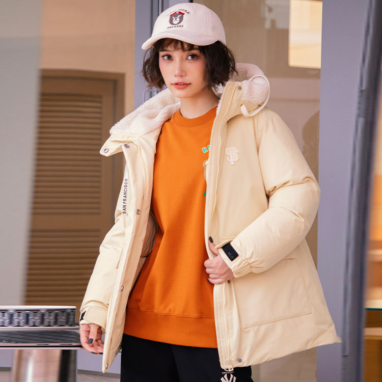 (Women) MLB  Short Lightweight Down Jacket Hoodie Light Yellow. 3FDJEC126-14YEL 圖 4